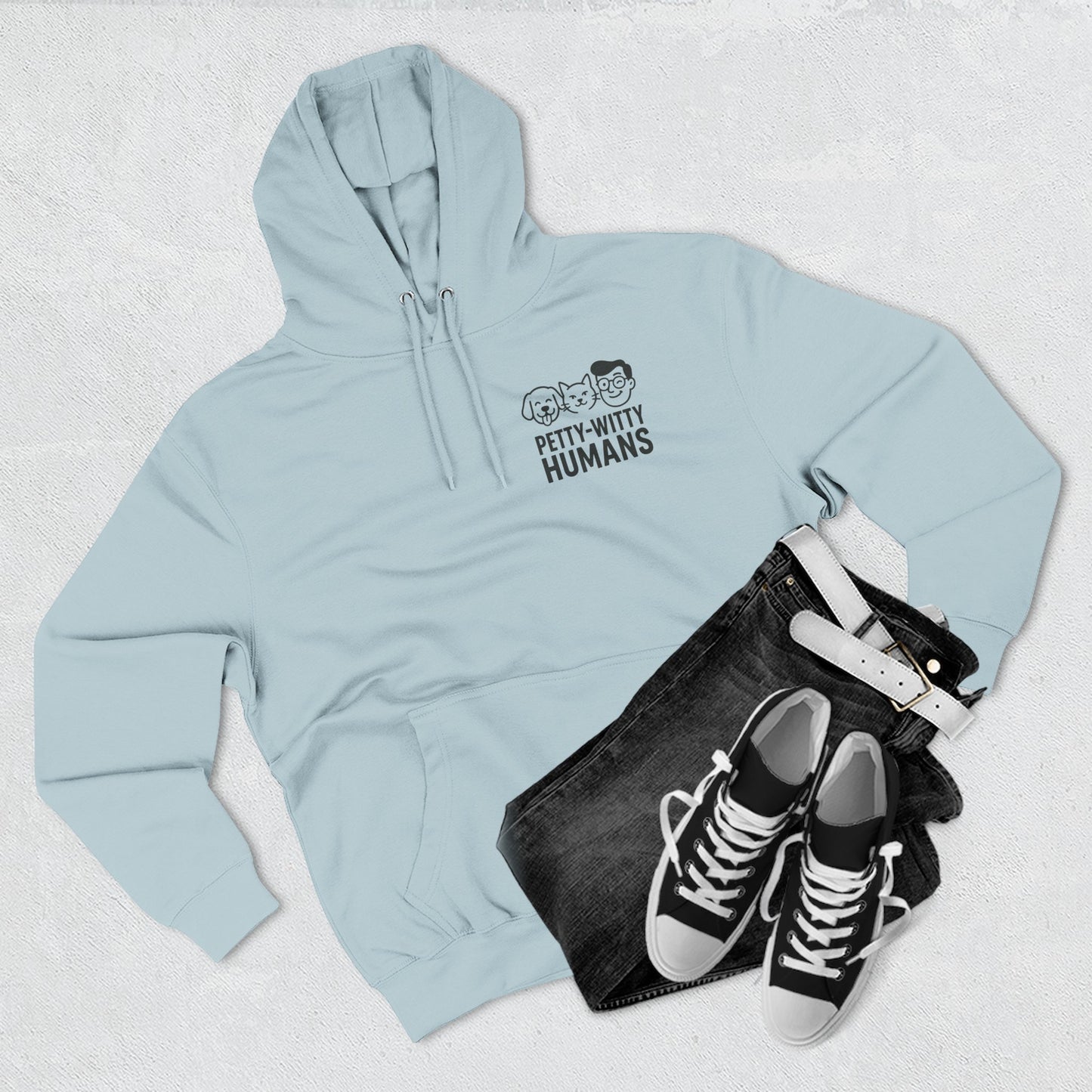 Humorous Cat Fleece Hoodie - 'I Have Summoned the Stink Demon'