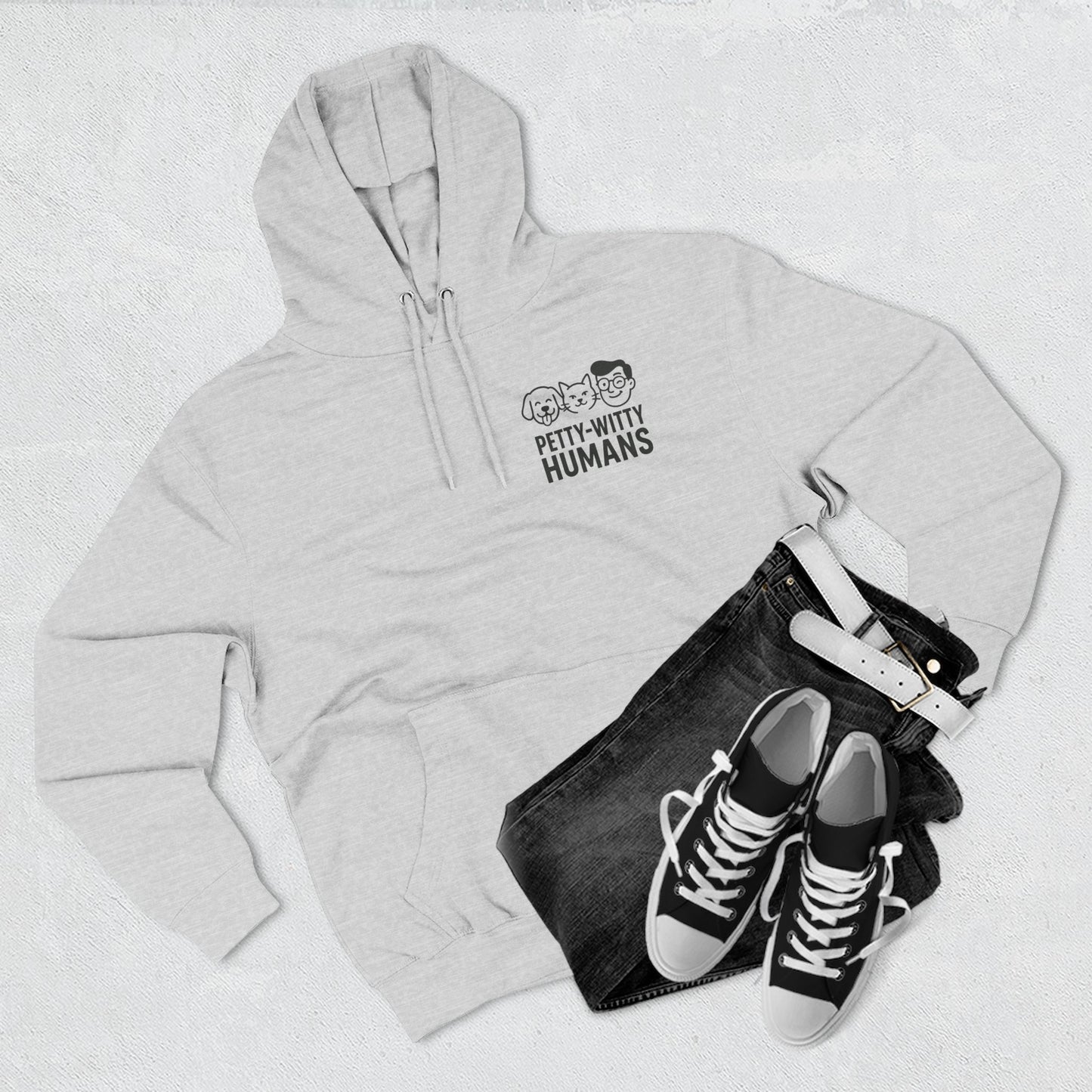 Humorous Cat Fleece Hoodie - 'I Have Summoned the Stink Demon'