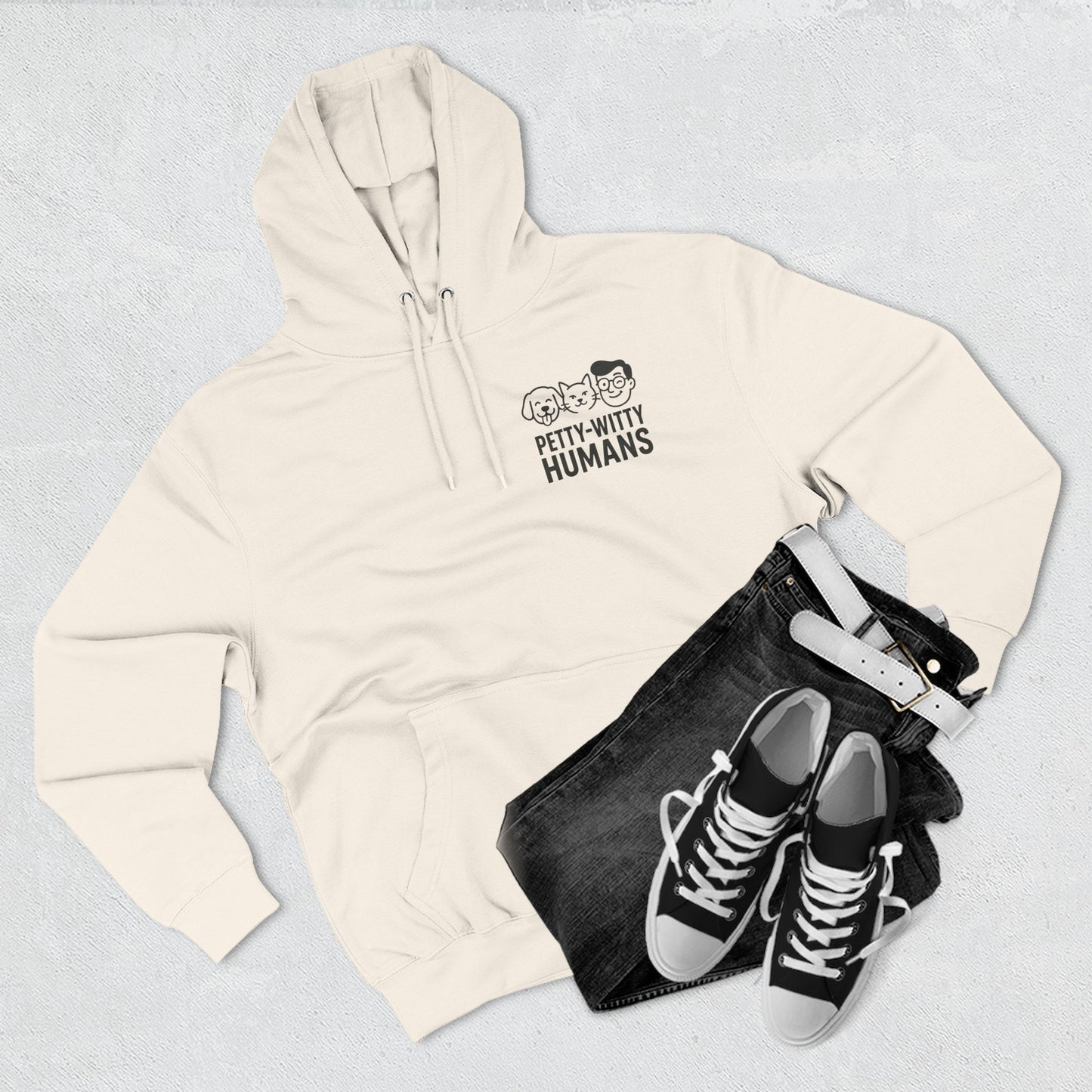 Humorous Cat Fleece Hoodie - 'I Have Summoned the Stink Demon'