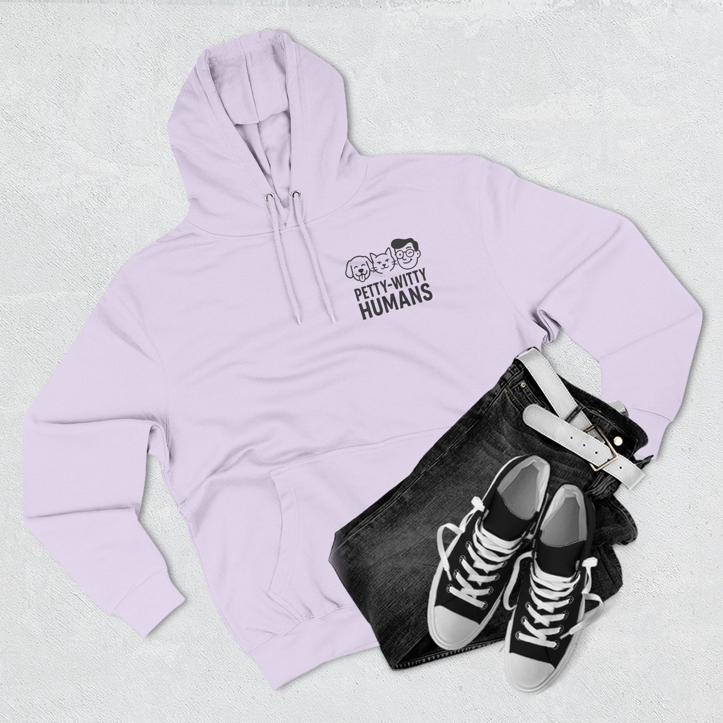 Humorous Cat Fleece Hoodie - 'I Have Summoned the Stink Demon'