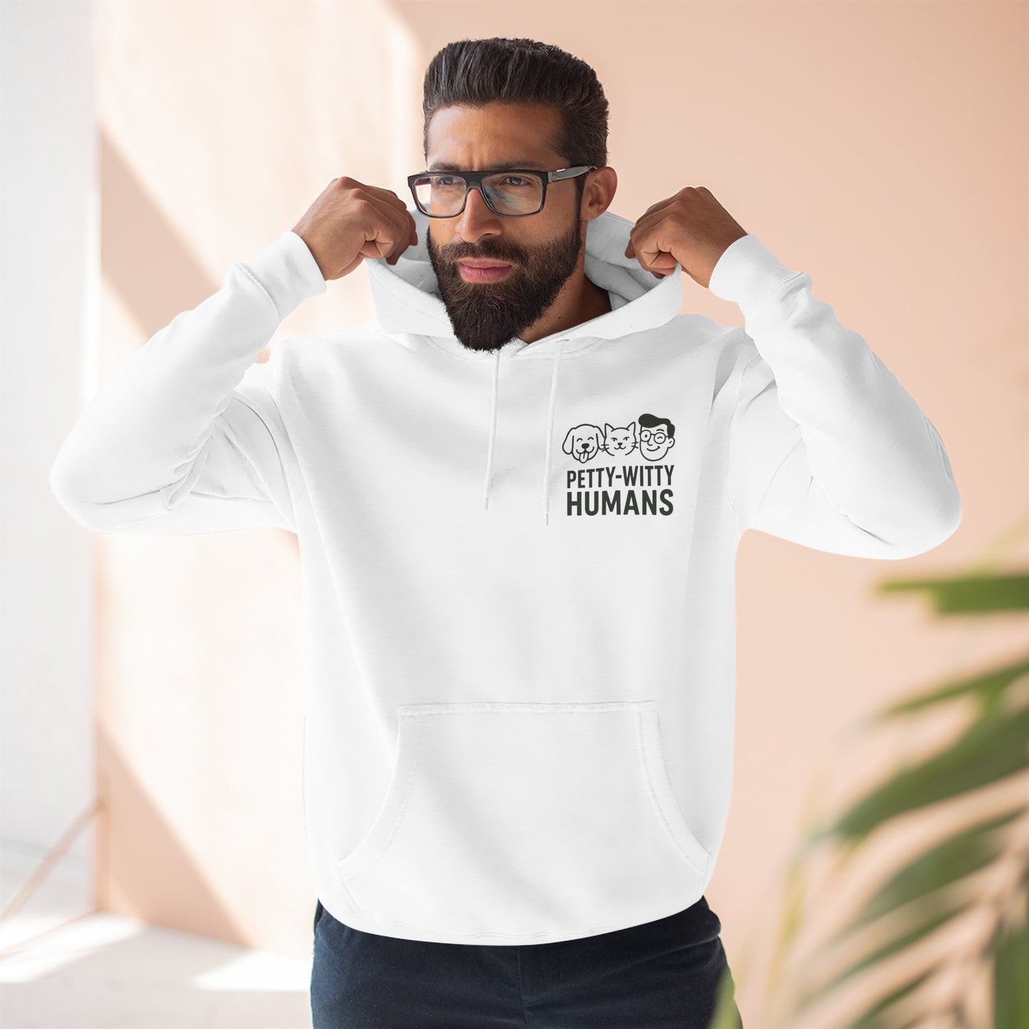 Humorous Cat Fleece Hoodie - 'I Have Summoned the Stink Demon'