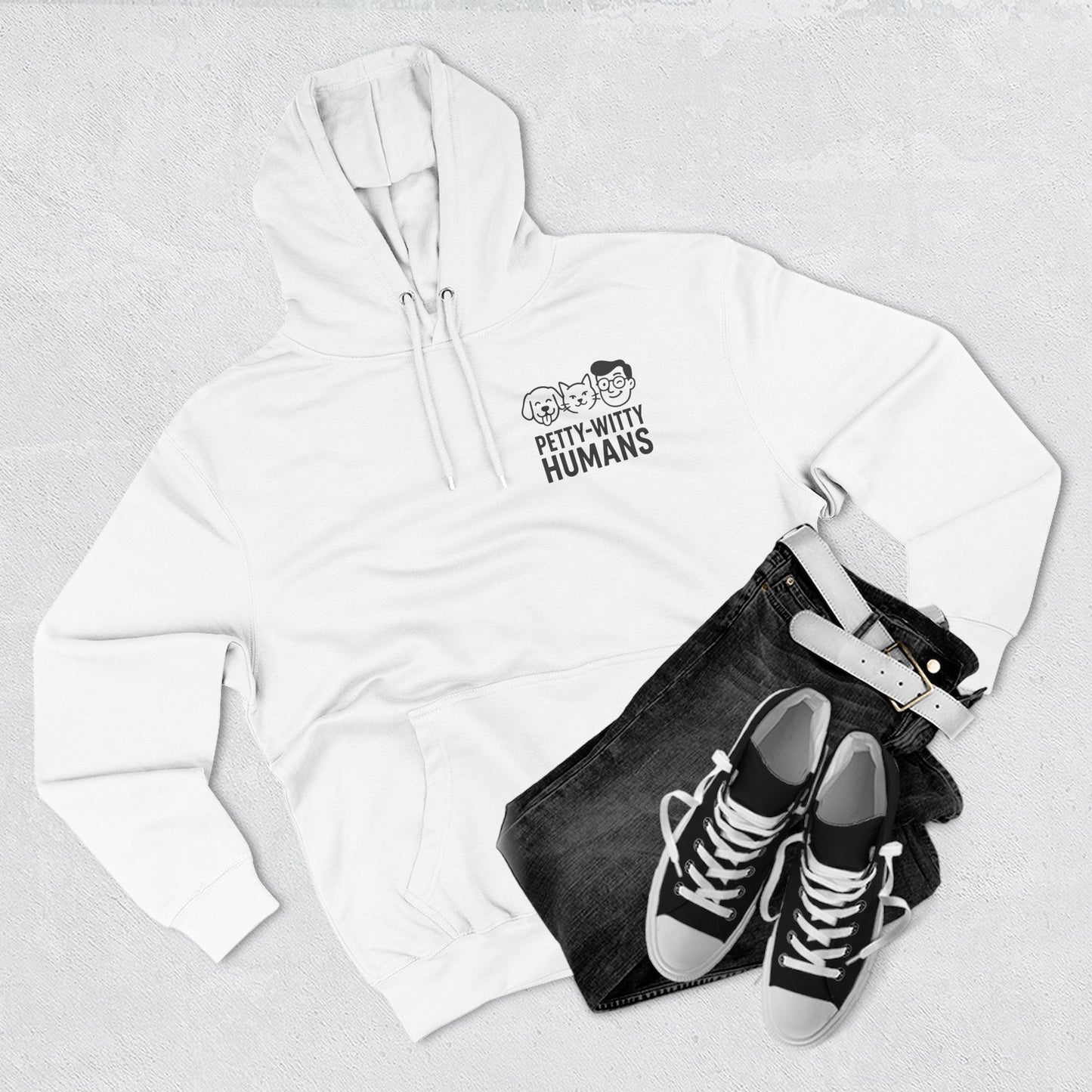 Humorous Cat Fleece Hoodie - 'I Have Summoned the Stink Demon'