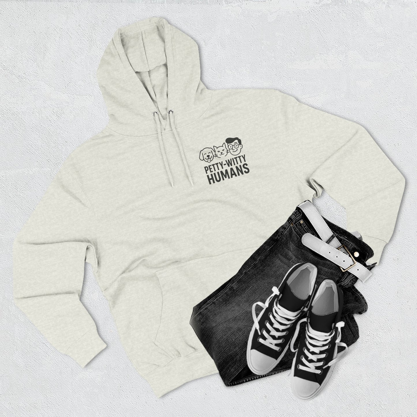 Humorous Cat Fleece Hoodie - 'I Have Summoned the Stink Demon'
