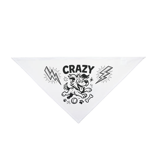 Crazy Dog Bandana - Fun Pet Accessory for Playful Pups