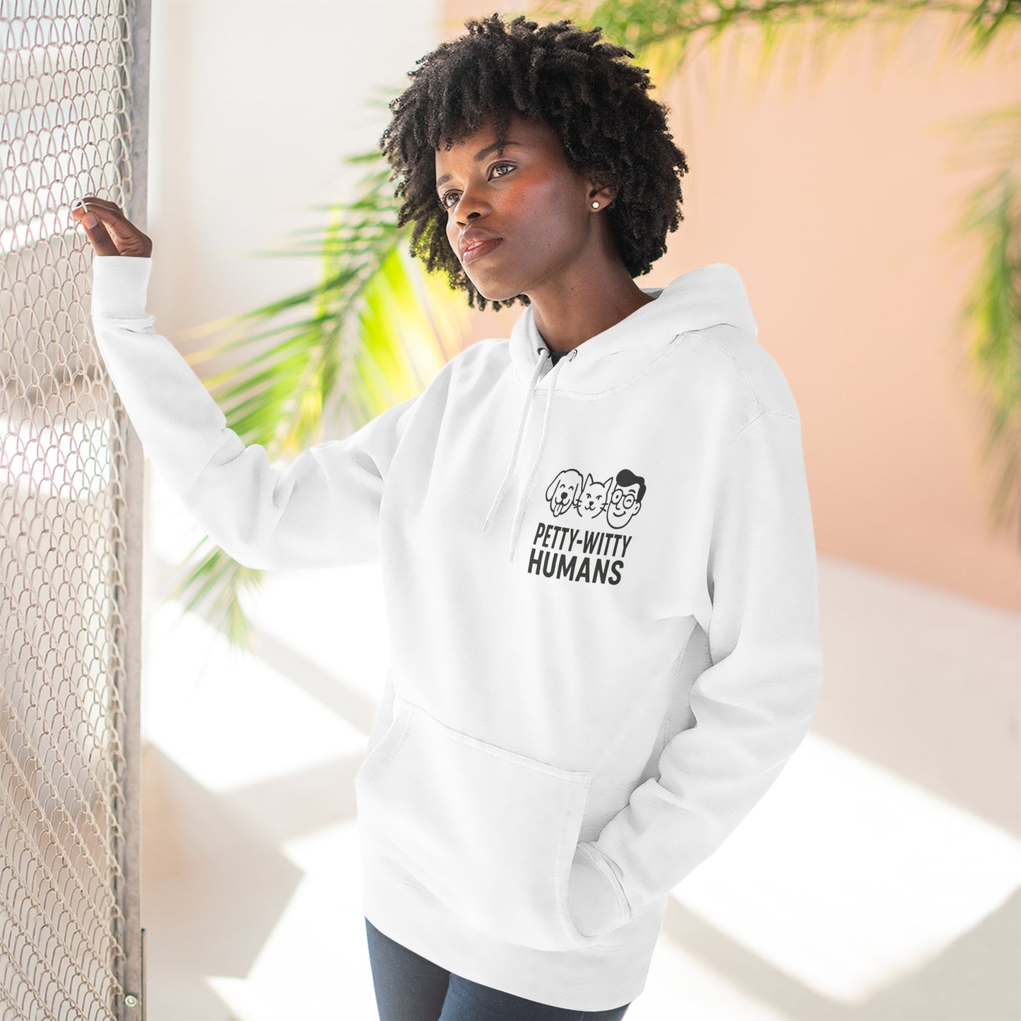 Humorous Cat Fleece Hoodie - 'I Have Summoned the Stink Demon'