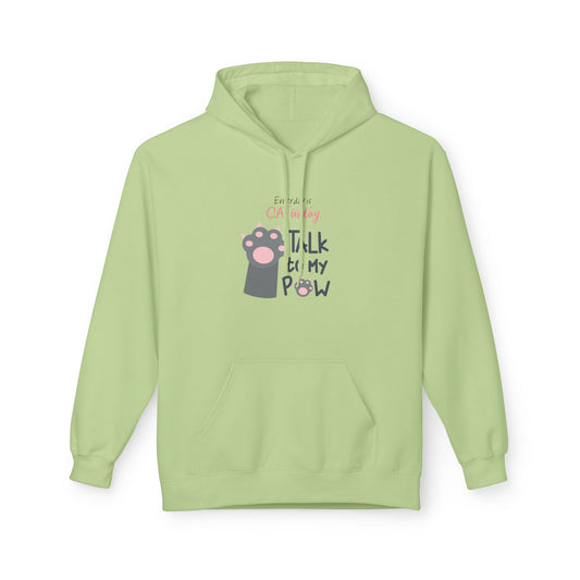 Cat Lover's Hoodie: Talk by My Paw | Unisex Midweight Fleece