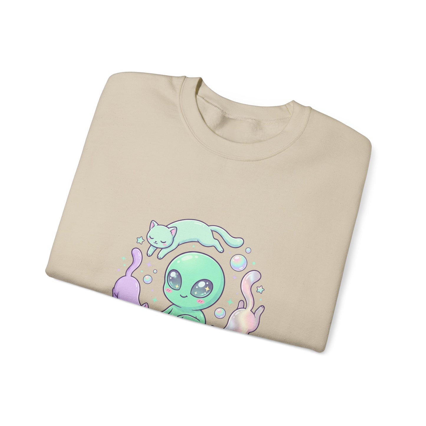 Pastel Alien Crewneck Sweatshirt | cute alien shirt, opalescent cosmic vibes