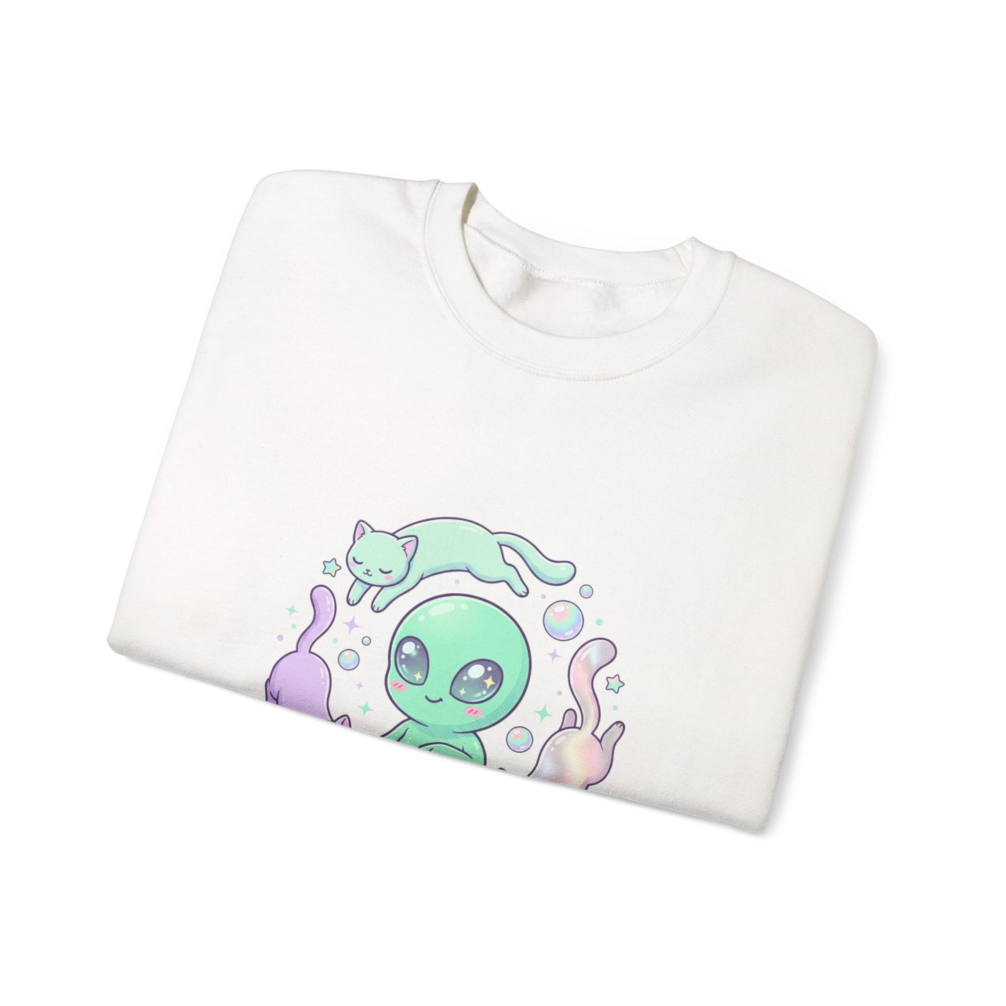 Pastel Alien Crewneck Sweatshirt | cute alien shirt, opalescent cosmic vibes