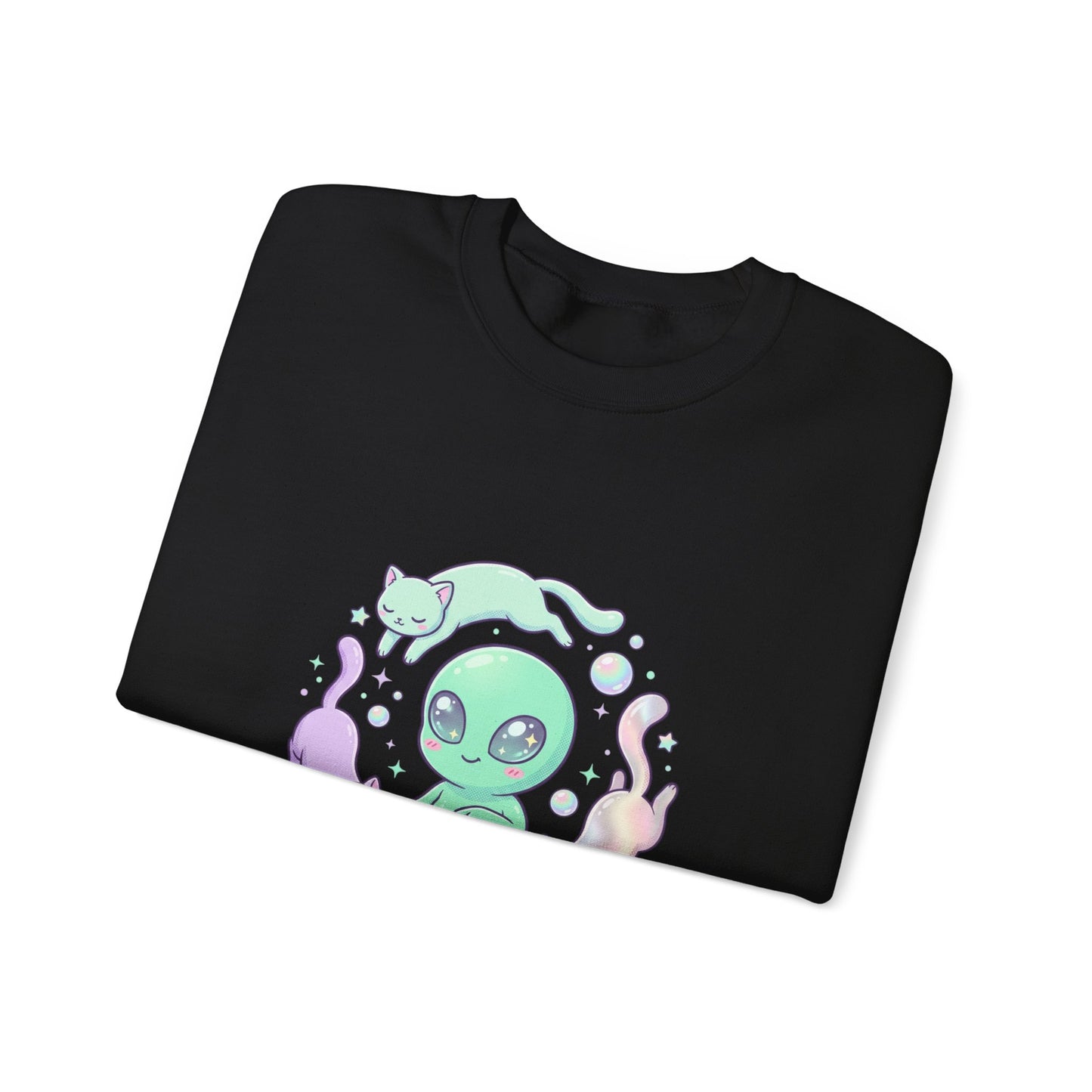 Pastel Alien Crewneck Sweatshirt | cute alien shirt, opalescent cosmic vibes