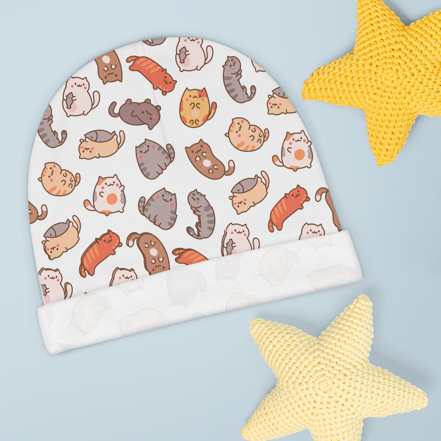 Baby Beanie — Cute Cartoon Kittens All-Over Print Newborn Hat