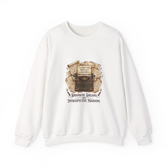 Quill & Typewriter Ink Splatters Sweatshirt | Dark Romantic Poetcore, Old Book Aesthetic