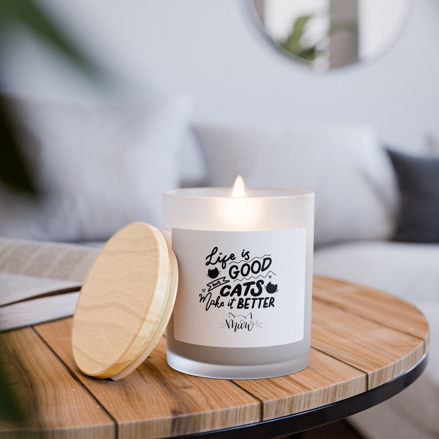 Scented Candle — "Sitting With Your Cat Surrounded By All The Delicious Smells" (11 oz Frosted Glass)
