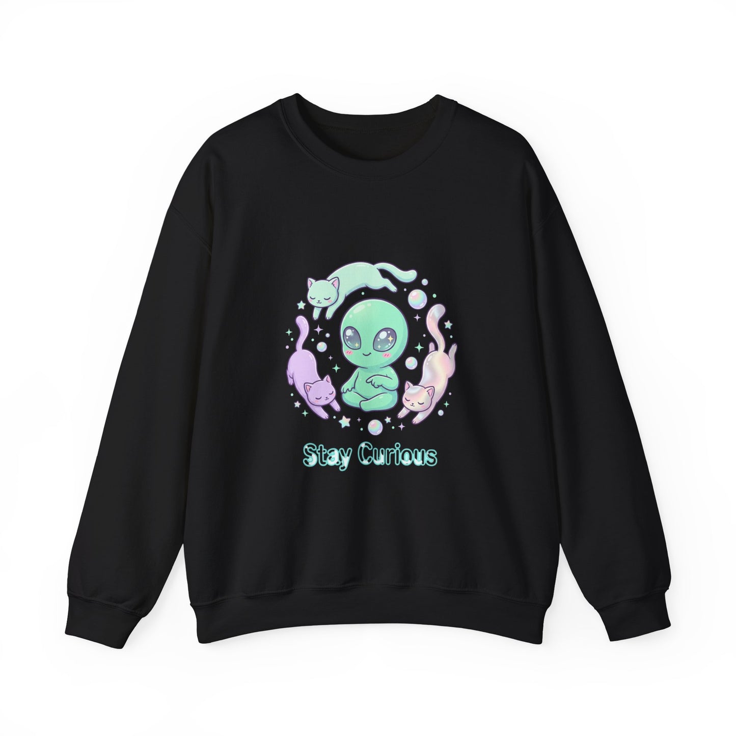 Pastel Alien Crewneck Sweatshirt | cute alien shirt, opalescent cosmic vibes