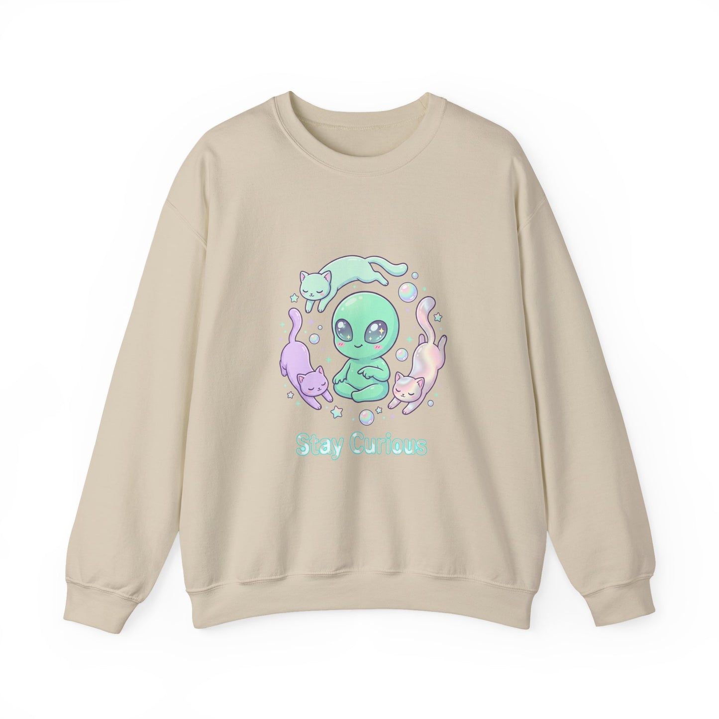 Pastel Alien Crewneck Sweatshirt | cute alien shirt, opalescent cosmic vibes