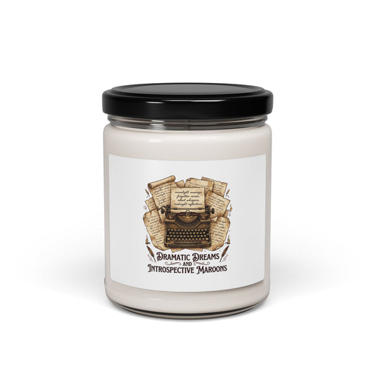 Quill & Typewriter Soy Candle, Poetcore | Old Book Aesthetic