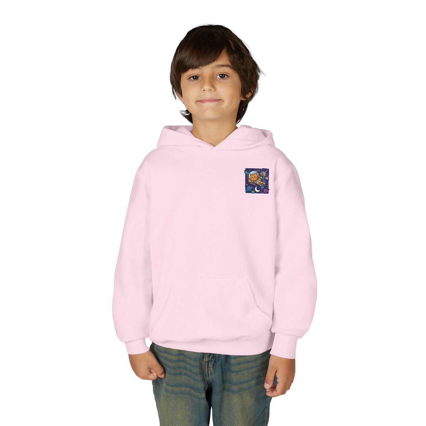 Space Cat Hoodie — Funny Youth Astronaut Cat Sweatshirt for Kids