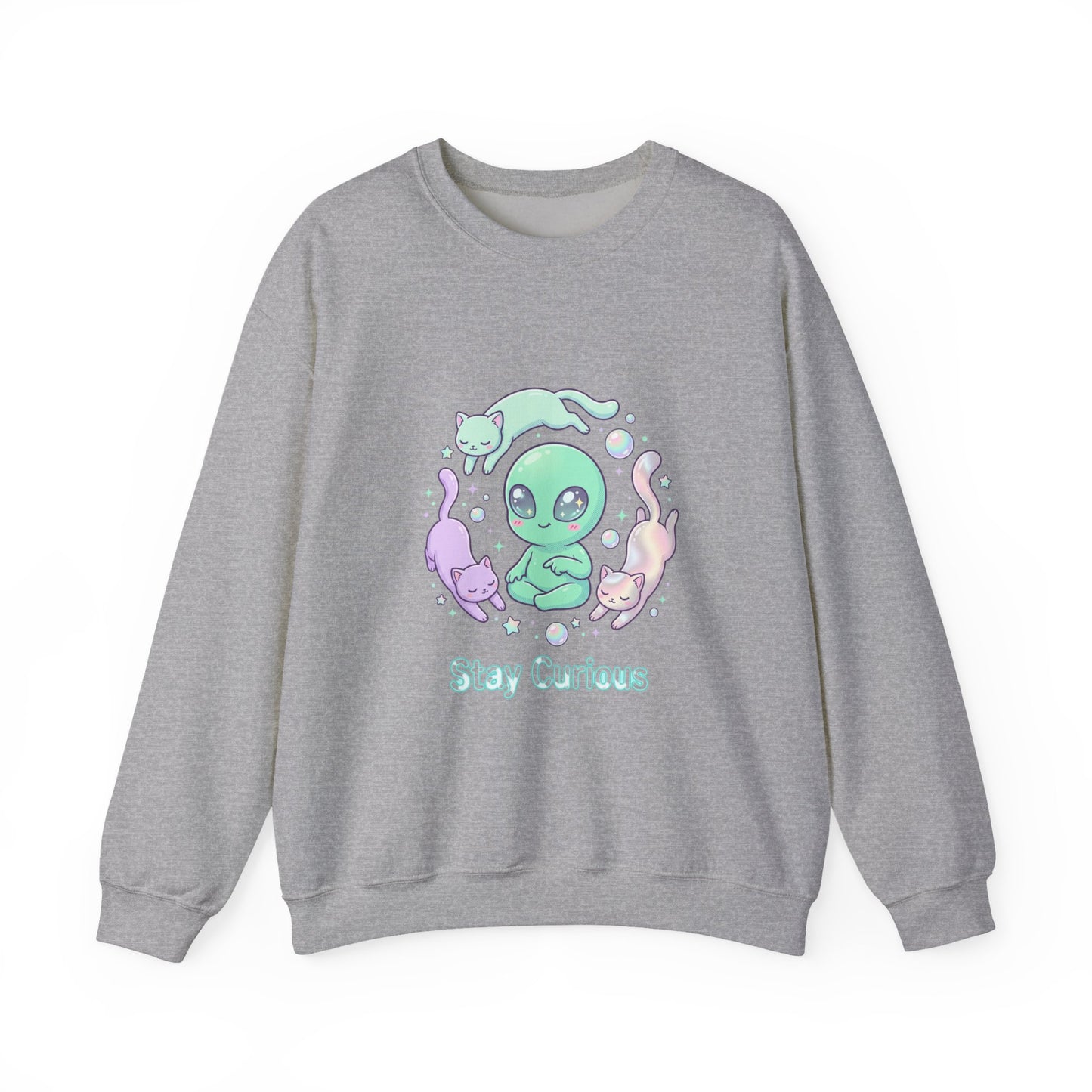Pastel Alien Crewneck Sweatshirt | cute alien shirt, opalescent cosmic vibes