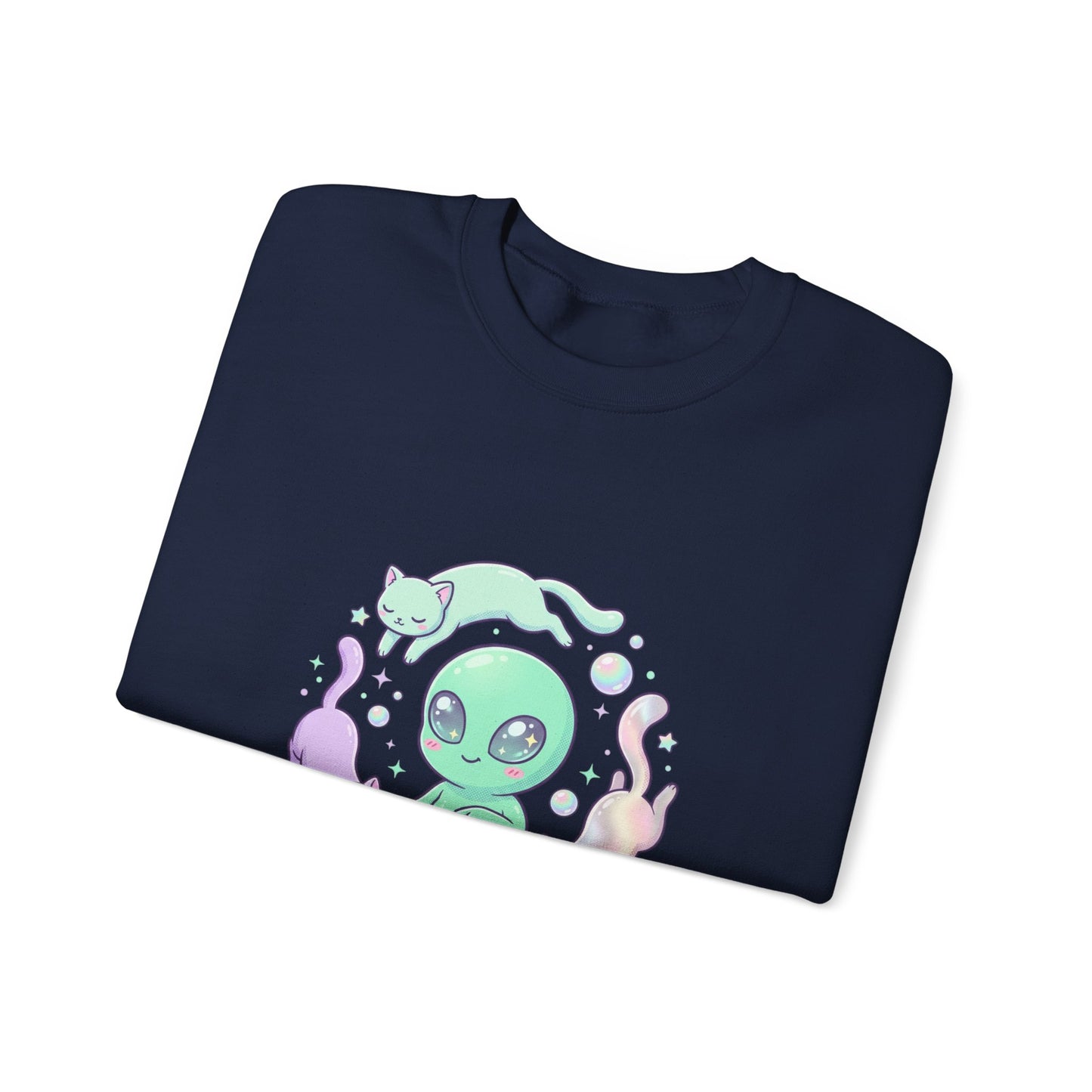 Pastel Alien Crewneck Sweatshirt | cute alien shirt, opalescent cosmic vibes
