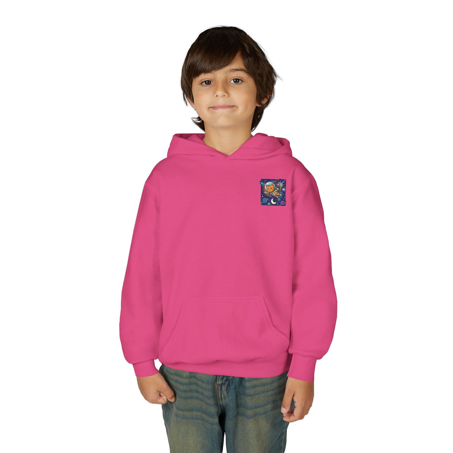 Space Cat Hoodie — Funny Youth Astronaut Cat Sweatshirt for Kids