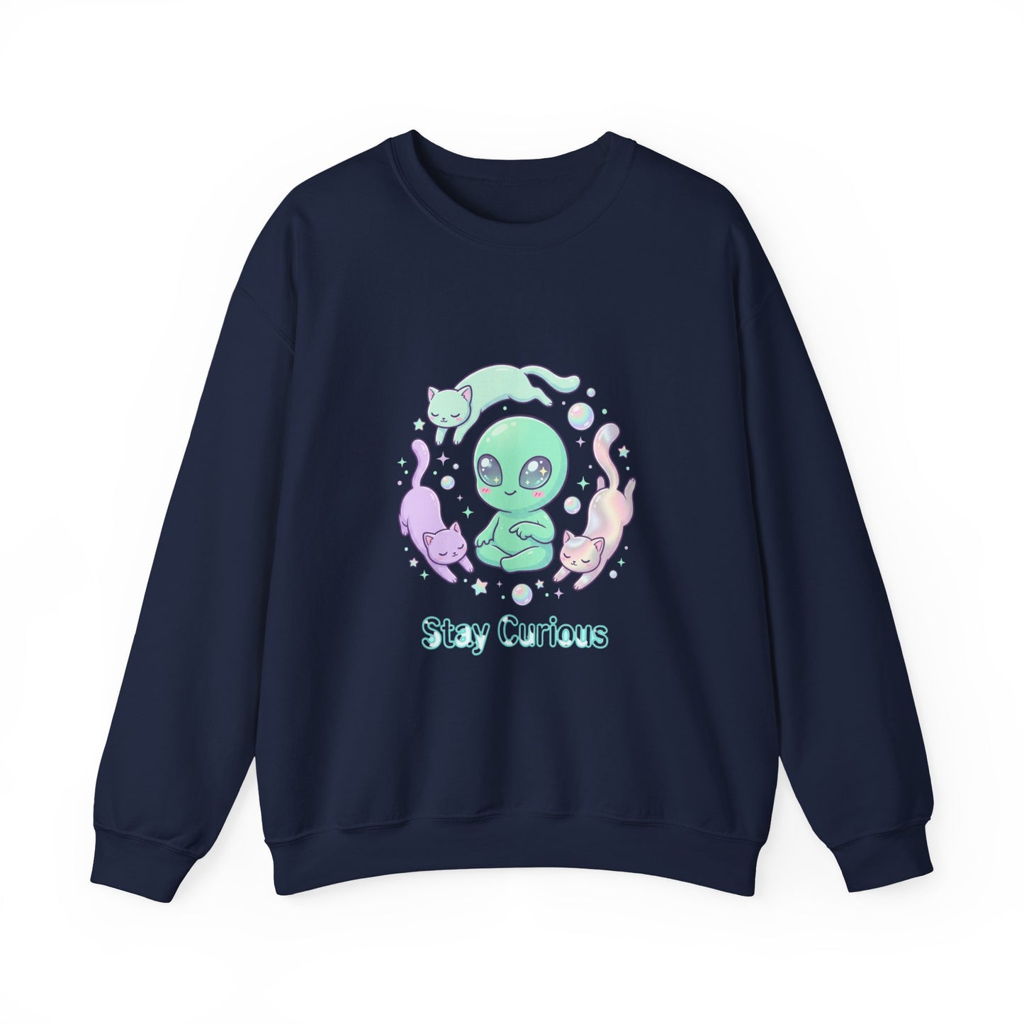 Pastel Alien Crewneck Sweatshirt | cute alien shirt, opalescent cosmic vibes