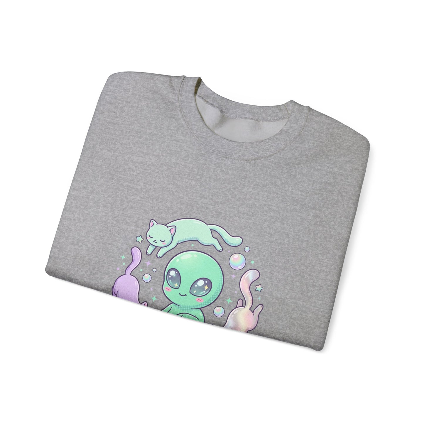 Pastel Alien Crewneck Sweatshirt | cute alien shirt, opalescent cosmic vibes